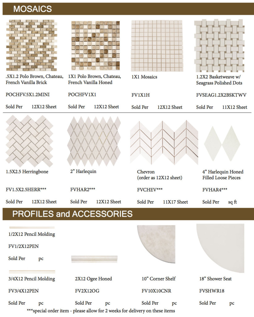 French-Vanilla-Limestone-Mosaics-Profiles-and-Accessories | Speartek Tile